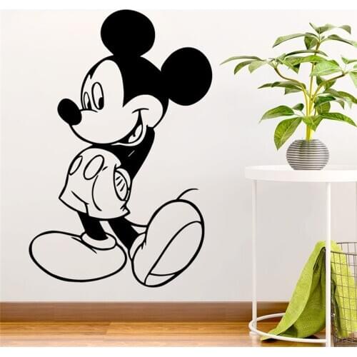 Disney Cartoon Mickey Mouse Wall Stickers Bedroom Home Decor Accessories Disney Wall Decals Vinyl Mural Art Diy Posters
