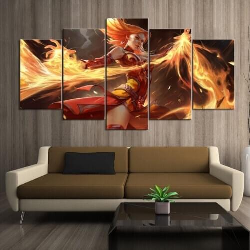 Canvas Wall Art 5 Piece Dota2 Decorative Painting Posters Wall Decor Pictures for Living Room Home Decoration Game Paintings