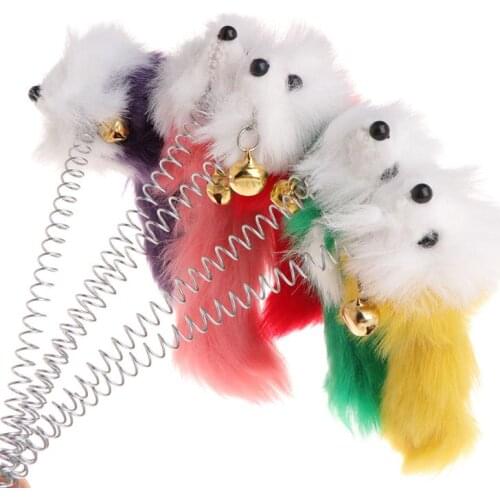 Cat Toys False Mouse Stick Spring Suction Cup Pet Teaser Funny Interactive Bell