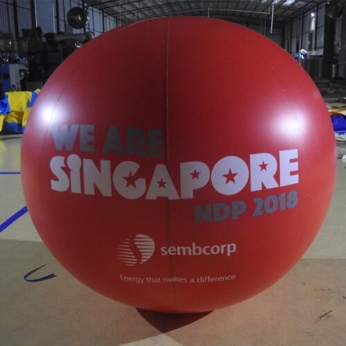 Customized 2M inflatable red pvc advertising balls