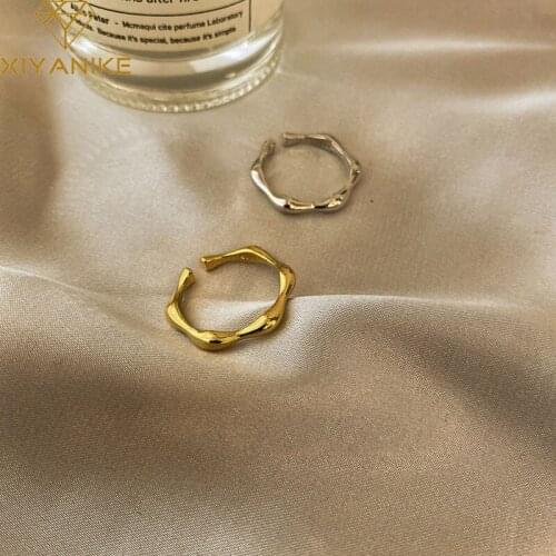 XIYANIKE 925 Sterling Silver Geometric Ellipse Wave Ring For Women Minimalist Style Jewelry Accessories Prevent Allergy Gifts