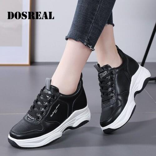 White Womens Shoes New Thick-Soled Ladies Sports Shoes Lace-Up Vulcanized Shoes Casual Fashion Old Shoes Non-Slip White Shoes