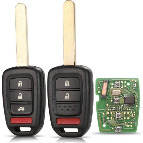 Kutery 3/4 Buttons Smart Remote Car Key Fob PCF7961 For Honda 2013-2015 CRV 2013-2017 Accord Civic MLBHLIK6-1T