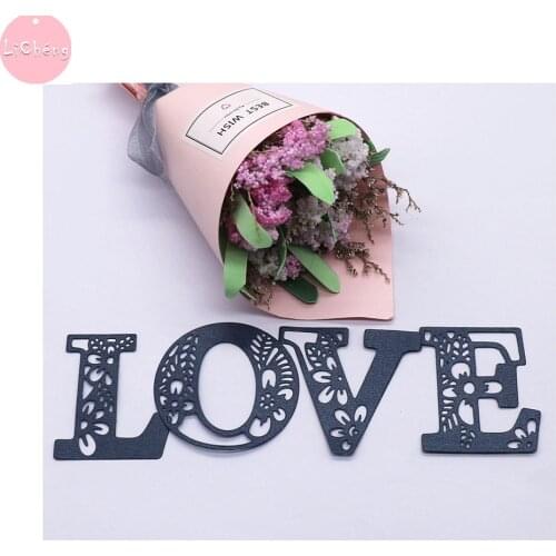 Love Word Dies Scrapbooking Molds Die Cuts for Card Making Photo Album Decoration DIY Paper Craft Embossing Metal Cutting