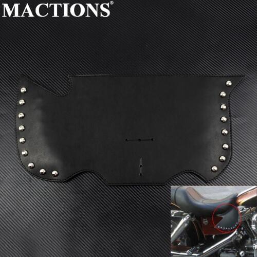 Motorcycle Black Leather Heat Saddle Shield Deflectors Raised Studs For Harley Touring Softail For Suzuki For Kawasaki For Honda