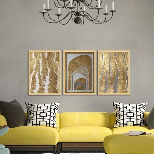 Wall Art Retro Abstract Luxury Poster Minimalist Posters and Prints Nordic Gold Canvas Painting for Home Living Room Decor