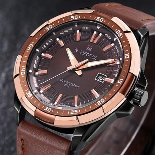 2016 New Luxury Brand Date Genuine Leather Men Quartz Watch Rose Gold Casual Sports Watches Men Wrist Watch Relogio Masculino