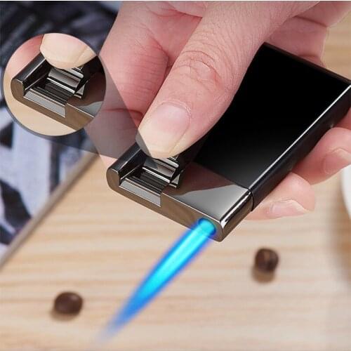 New Windproof Metal Gas Torch Lighters Jet Butane Inflated Press Ignite Cigarettes Lighter Smoking Accessories Gadgets For Men