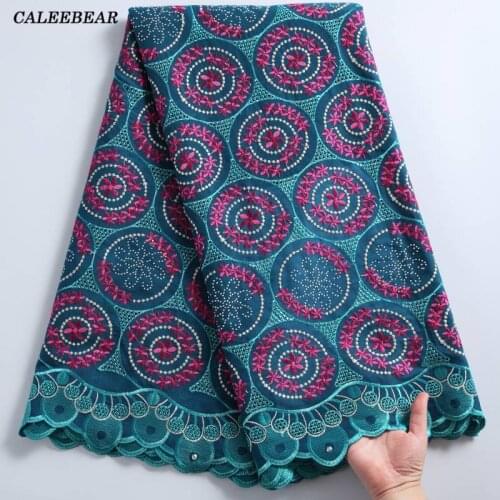 Latest Green African Lace Fabric Embroidery Swiss Voile Lace In Switzerland 2021 High Quality Cotton Lace For Party Dress S2251
