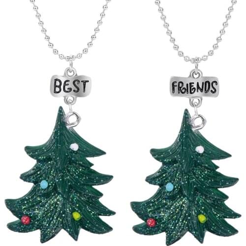 Cute Double Christmas Tree Necklace & Pendant Chain Fashion Jewelry Accessories Christmas Gift