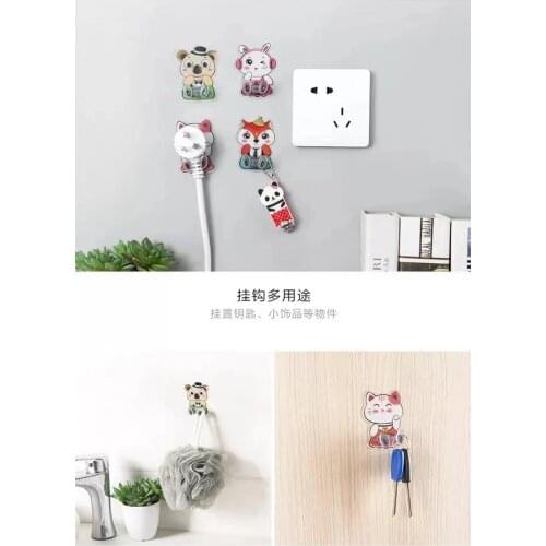 Cartoon Creative Microwave Oven Plug Hook Free Punch Wall Hanging Kitchen Supplies Haberdashery Storage Rack All-match kitchen