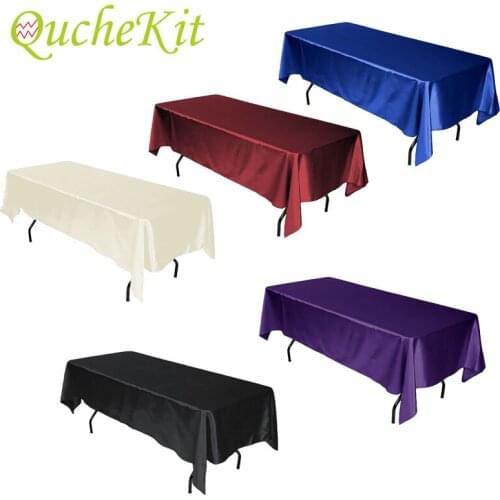 Rectangle Wedding Satin Tablecloth Overlays For Hotel Banquet Party Decoration Christmas Halloween Birthday Decor Table Cloth