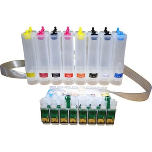 Free Shipping Empty CISS with Auto Reset Chips For R1800 Continuous Ink Supply System For EPSON STYLUS PHOTO R800 (T0540-T0549)