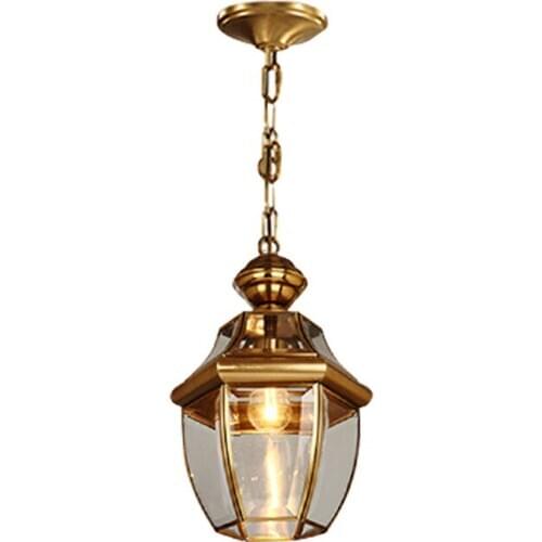 Luxurious Pendant Lights Glass Shade Led Hanging Light Living Room American Loft Retro Pendant Lamp Copper Luminarias MJ1109