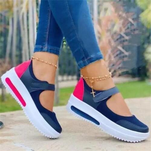 2021 New Women Fashion Casual Sandals Classic Mixed Color PU Velcro Flat Platform Sandals Ladies Shoes Outdoor Sandalias Mujer