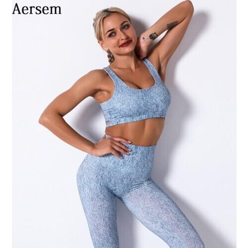 Sexy Sleeveless Women Yoga Set Seamless Sports Suit Jogger Top Pants Workout Clothes Gym Dumbbell Fitness 2 Piece Set for Ladies