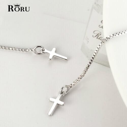 Fashion Earrings Long Chain Jesus Christian Cross Pendant Earrings New Cubic Zircon Tassel Perforation Women Jewelry Gift
