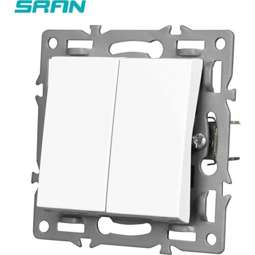 SRAN 2Gang 1Way Light Switch Module Accessories With Iron Plate and Iron Claw Suitable For SRAN F Series 82mm Panels 45mm*45mm