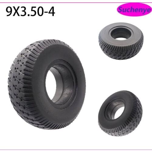 9x3.50-4 Solid Tire For Warehouse Trolley Electric Tricycle Turf Rider Tread Lawnmower Golf Go Cart Pocket Bike Mobility Scooter