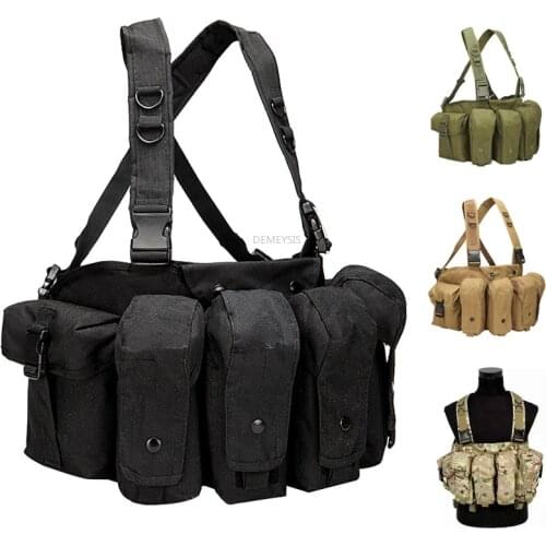 Military Tactical Vest Adjustable Outdoor Paintball Hunting Magazine Pouches Vest Durable Army Airsoft Shooting Combat Vests