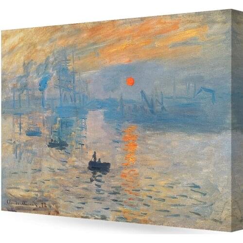 Impression Sunrise, Claude Monet Art Reproduction. Giclee Canvas Prints Wall Art for Home Decor, Ready to Hang Drop shipping