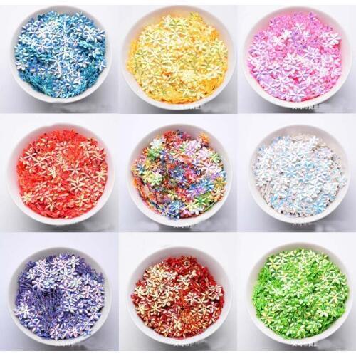 Gold glitter beads 15mm six-point plum sequins clothing accessories material package wedding Christmas party decoration sequins