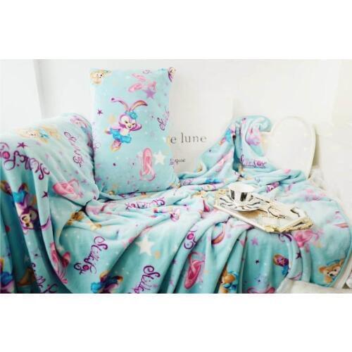 1pc soft cartoon Duffy friend Stella rabbit pillow case cover plush flannel blanket bed sheet lady romantic gift baby girl toy
