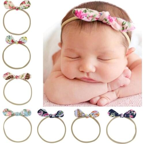 1 Pieces Baby Girl Headband Infant Rabbit Bunny Ear Bow Newborn Headwear Tiara Headwrap Gift Toddlers Bandage Hair Accessories