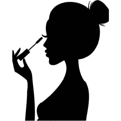 10.1*12.6CM Make-up Confident Beautiful Girl Decal Black/Silver Popular Style Silhouttte Design Car Sticker Vinyl C20-1116