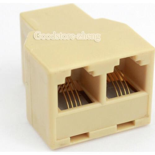 2 Dual 4C RJ11 Telephone Jack Outlet Filter Splitter Adapter 5 pcs/lot