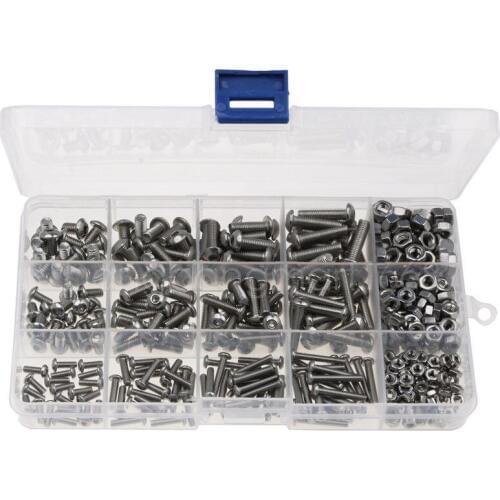 440PCS Stainless Steel Screw Hexagon Hex Socket Round Head M3 M4 M5 With Box T