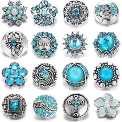 6pcs/lot New Arrival Flower 18mm Metal Snap Buttons Jewelry Fit 18mm Snap Bracelets Bangles Women Snaps Jewelry
