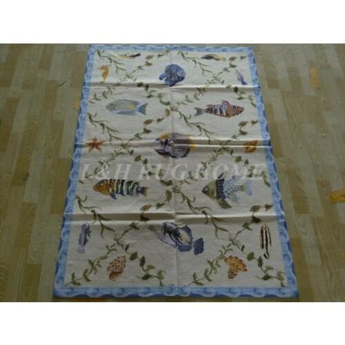Free Shipping 4'x6' Needlepoint Rugs, Handmade carpet 100% New Zealand Wool