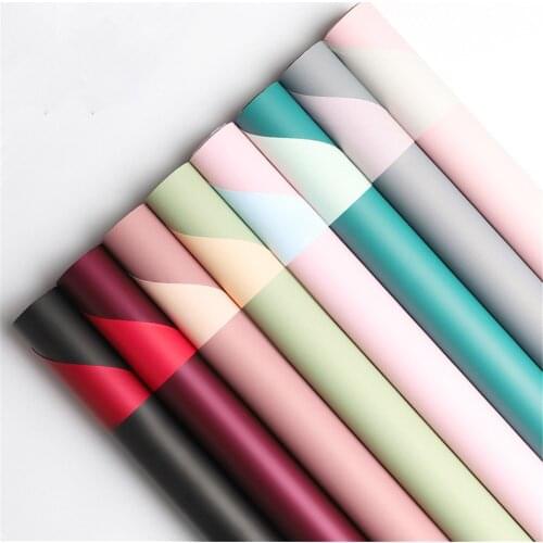 11 Yard Korean Vintage Style Fresh Flower Wrapping Paper Waterproof Floral Bouquet Gift Packaging Supplies Two-tone Wrap Roll