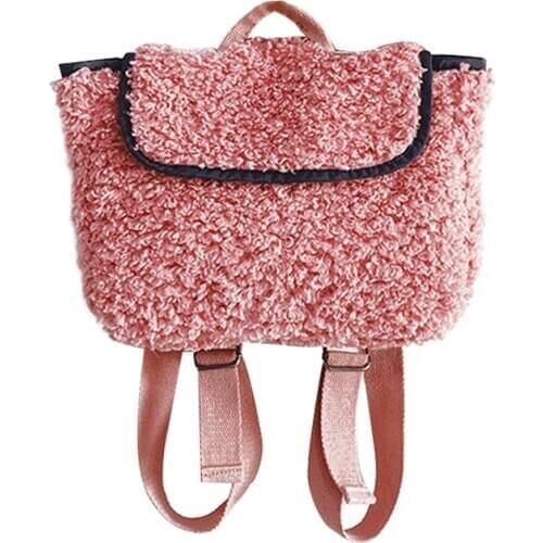 Children Small Backpack Mini Cute Curly Plush School Bag For Girls Travel Plush Backpack For Children Kids