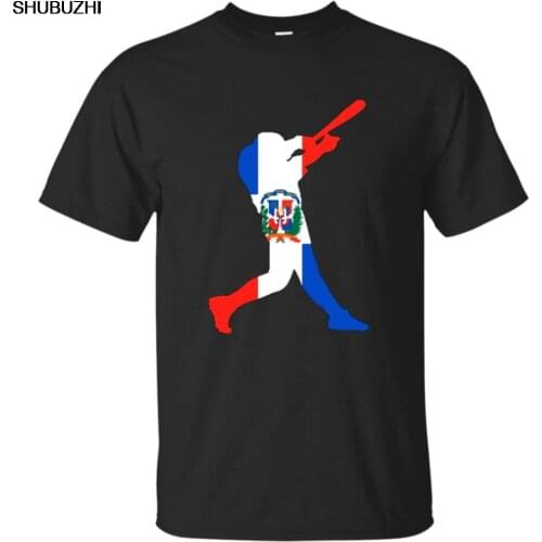 Printed T Shirts Short Men Funny Crew Neck Dominican Republic Baseballer Flag T-Shirt Baseballer Lover Gift T Shirt