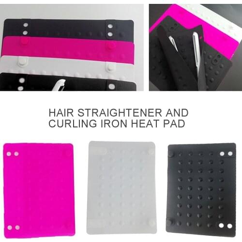 Hot Silicone Heat Resistant Mat For Travel Curls Hair Straightener Iron Pad Hair Styling Adapter Salon Styling Straightener Tool
