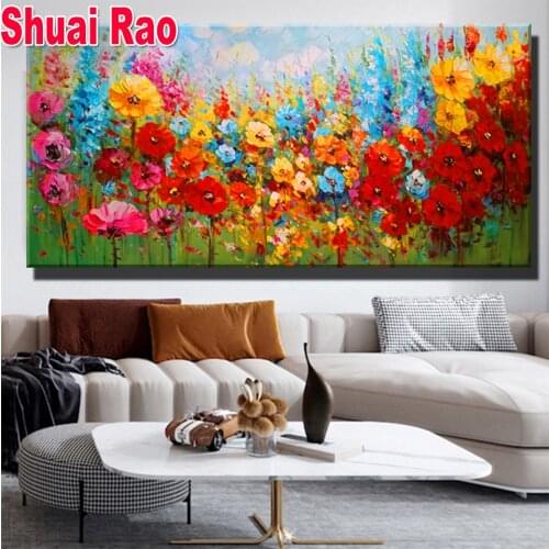 Full,Square/Round Diamond painting Fantasy flower abstract 3d picture of rhinestone Large Size,mosaic full embroidery,Wall Art