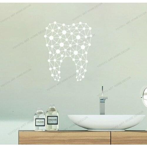 Creative Dental Stickers Wall Vinyl Abstract Dentist Clinic Wall Dental Wall Decoration Decals Bathroom Custom Poster WQ27