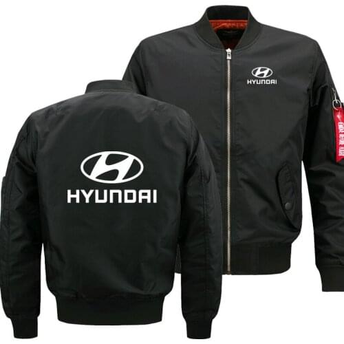 Mens Flying jacket Wintter Warm Slim Fit Fly Pilot jacket men Hyundai Car Logo Print Sweatshirt Hip Hop Harajuku Clothing