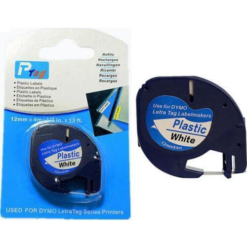 3PCS 91201 Dymo Letratag Printer Tape Compatible For Dymo Printer Black on White Printer Ribbon(Factory Supply)
