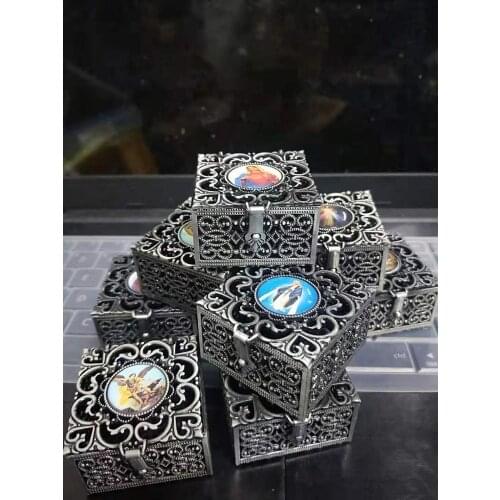 Rosary Box Metal Zinc Alloy High-end Rosary Gift Box Metal Leaky Packaging Box Necklace Gift Box Customization