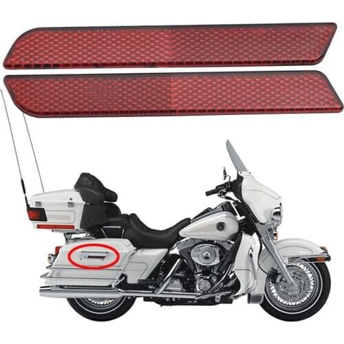 Motorcycle pair latch cover red Reflectors Hard Saddlebag Latch Covers For Harley Touring Road King Street Glide 1994-2013