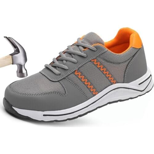 Men Safety Shoes Steel Toe Work Boots Woman Lightweight Breathable Mens Sneakers Casual Anti-smashing Construction Safty Shoe