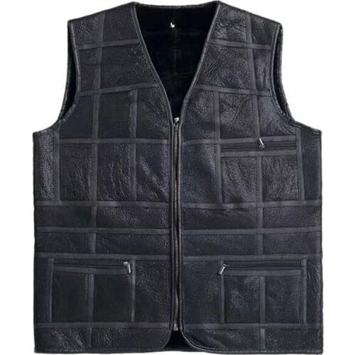 2019 Men 100% Real Wool Fur Vest Super Luxury Fashion Fur Waistcoat Double-face Lamb Fur Vest Male Winter Warm Fur Jacket