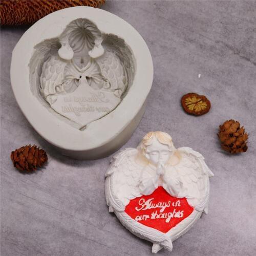 New Heart Shape Wings Little Angel Silicone Mold Cake Decorating Fondant Mold Chocolate Baking Tool Mousse