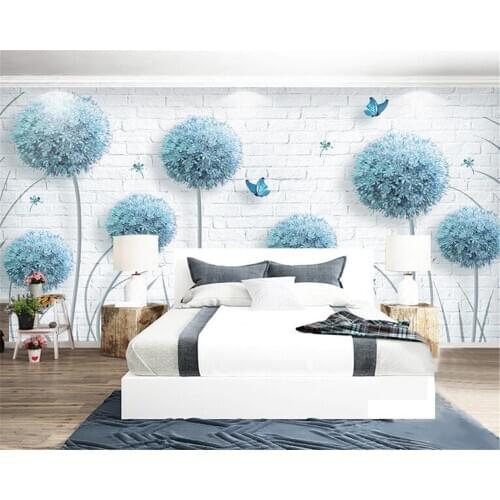 Beibehang 2017 New Nordic simple dandelion hand-painted floral background wall wallpaper decorative painting 3d wallpaper tapety