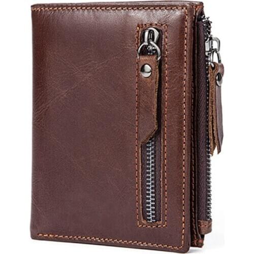 2020 New Luxury Brand Cow Genuine Leather Wallet Men Card Holder Purse for Male short Wallets Coffee carteira masculina WT026
