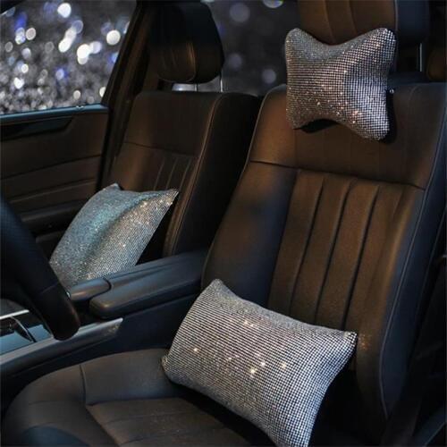 2021 New Car headrest pillow personalized diamond rhinestone car head neck pillow seat back support cushion Lady Girl gift