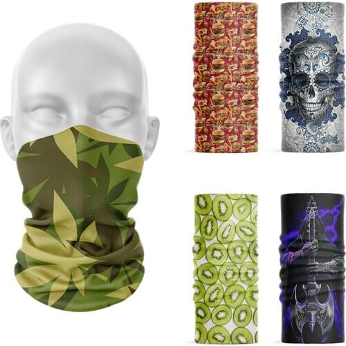 Skull Printed Novelty Colorful Ring Scarf Magic Bandana Microfiber Seamless Tubular Hijab Neck Tube Sports Scarf Mens Headwear